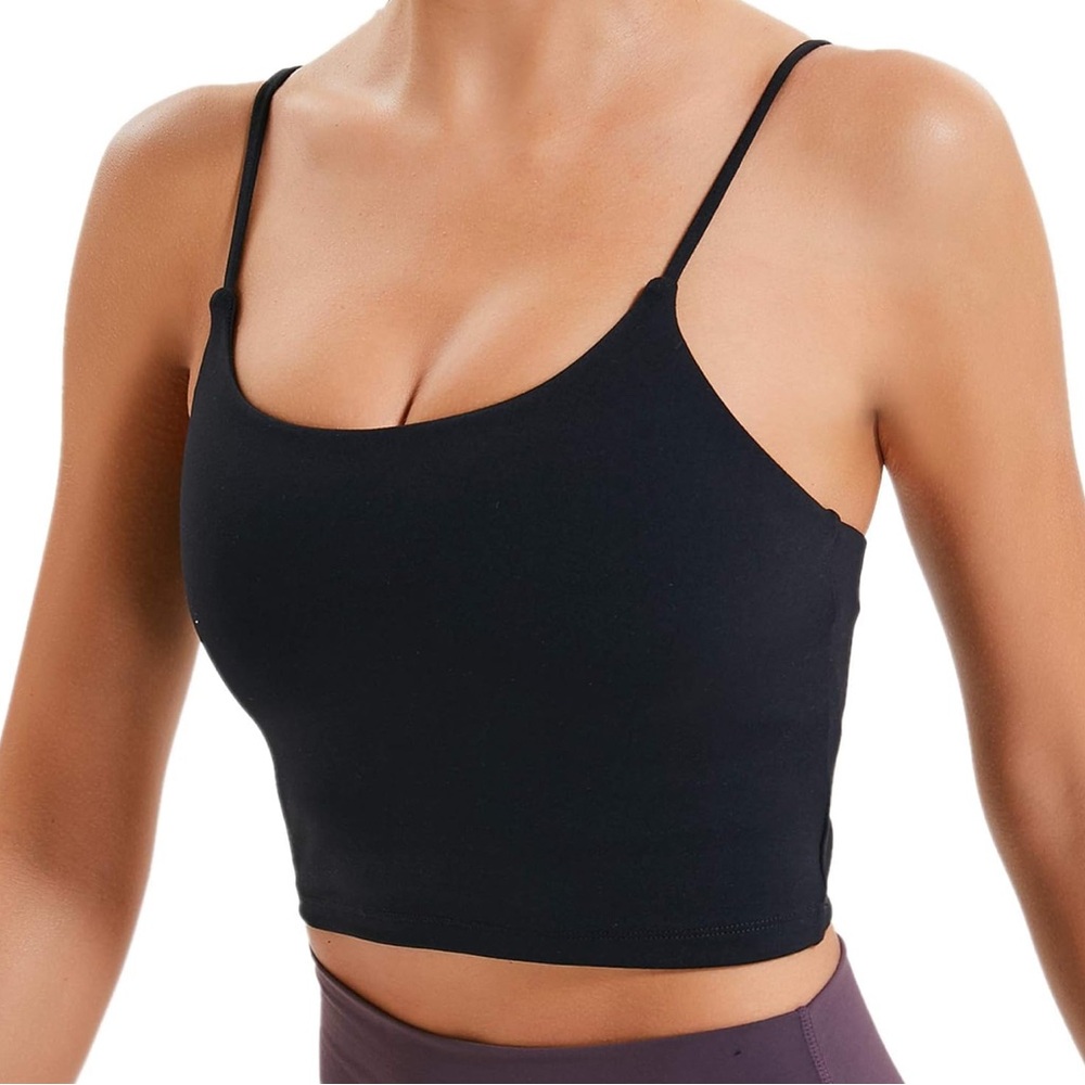Black longline sports bra